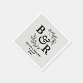 1周年結婚記念モチ離れーモモグラム スタンダードカクテルナプキン (角)