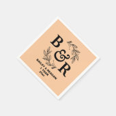 1周年結婚記念モチ離れーモモグラム スタンダードカクテルナプキン (角)