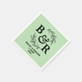 1周年結婚記念モチ離れーモモグラム スタンダードカクテルナプキン (角)