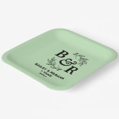 1周年結婚記念モチ離れーモモグラム ペーパープレート (傾斜あり)