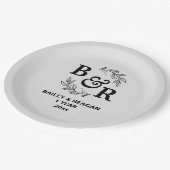 1周年結婚記念モチ離れーモモグラム ペーパープレート (アングル)