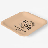 1周年結婚記念モチ離れーモモグラム ペーパープレート (傾斜あり)