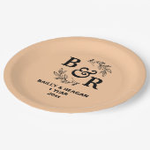 1周年結婚記念モチ離れーモモグラム ペーパープレート (アングル)