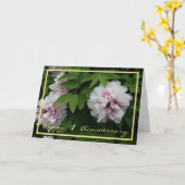 1周年結婚記念日がお願いエレガント カード (黄色い花)