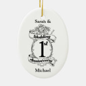 1周年結婚記念 セラミックオーナメント (裏面)