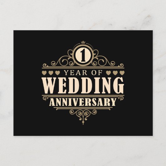 1周年結婚記念 ポストカード (正面)