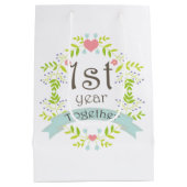 1周年記念お祝いパーティープレゼント ミディアムペーパーバッグ (裏面)