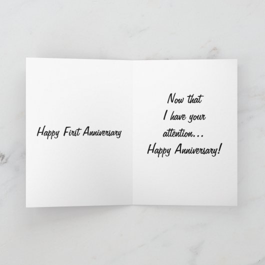 1周年記念のとても楽しい挨拶 カード (内部)