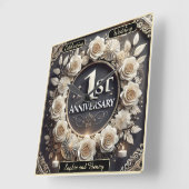 1周年記念のフローラエレガントデザインのマイルストーン スクエア壁時計 (傾斜)