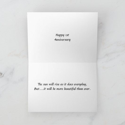 1周年記念の太陽が輝く カード (内部)