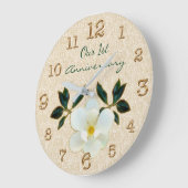 1周年記念の時計またはYOUR TEXTまたは削除 ラージ壁時計 (傾斜)