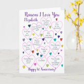 1周年記念の理由私はあなたを愛パーソナライズされた カード (黄色い花)