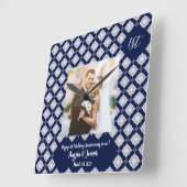 1周年記念の飾り写真時計 スクエア壁時計 (傾斜)