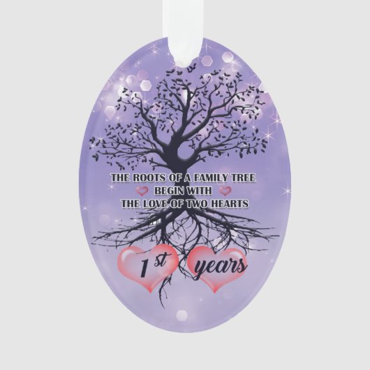 1周年記念オーナメント |ギフトユニークアイディア オーナメント (正面)