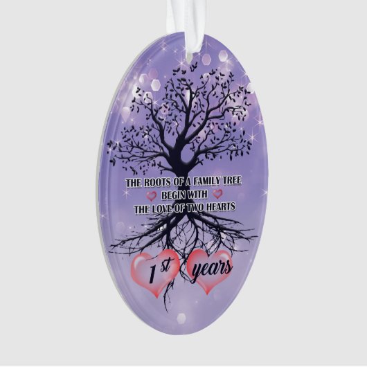 1周年記念オーナメント |ギフトユニークアイディア オーナメント (正面)