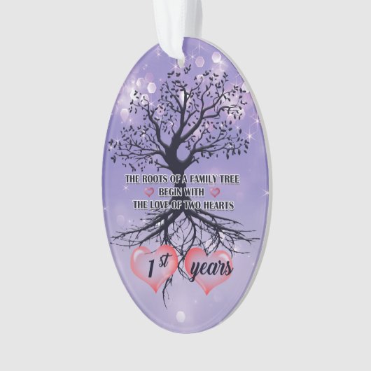 1周年記念オーナメント |ギフトユニークアイディア オーナメント (正面)