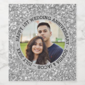 1周年記念カスタム写真 ワインラベル (シングルラベル)