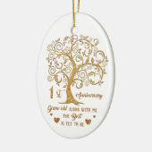 1周年記念ギフトオーナメント |ユニークギフト セラミックオーナメント (左)