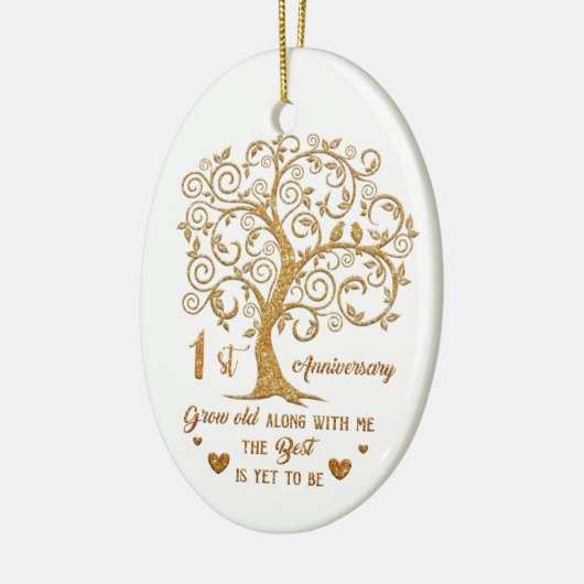 1周年記念ギフトオーナメント |ユニークギフト セラミックオーナメント (左)