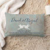 1周年記念ギフトブルーと銅 ランバークッション (ブランケット)