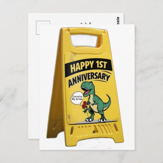 1周年記念トレキッドローゼイエロープラスティック看板 ポストカード (正面/裏面)