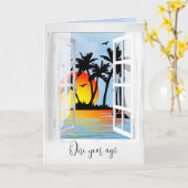 1周年記念トロピカルウィンドウ カード (黄色い花)