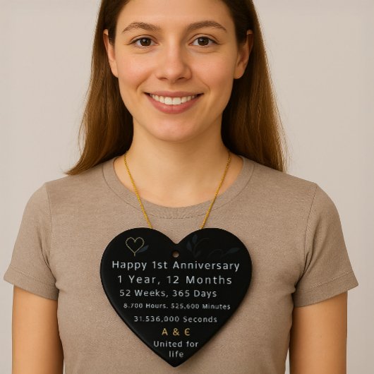 1周年記念ハート セラミックオーナメント