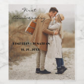 1周年記念パーソナライズされたワインボトルラベル ワインラベル (シングルラベル)