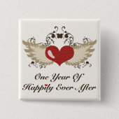 1周年記念ピン結婚グの後で幸せに 缶バッジ (正面)