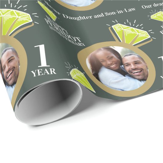 1周年記念写真結婚ペリドット・リング ラッピングペーパー (ロールコーナー)