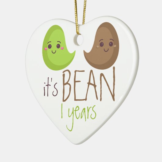 1周年記念初めてのクリスマスBean おもしろい セラミックオーナメント (左)