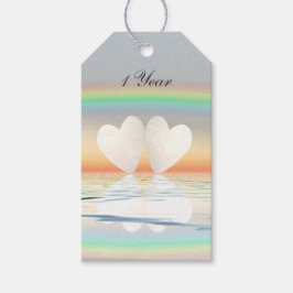 1周年記念紙ハート ギフトタグ