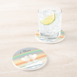 1周年記念紙ハート コースター