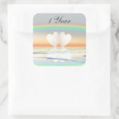 1周年記念紙ハート スクエアシール (バッグ)