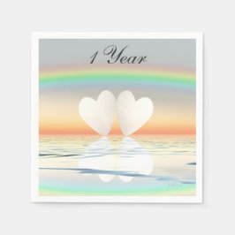 1周年記念紙ハート スタンダードカクテルナプキン