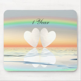 1周年記念紙ハート マウスパッド