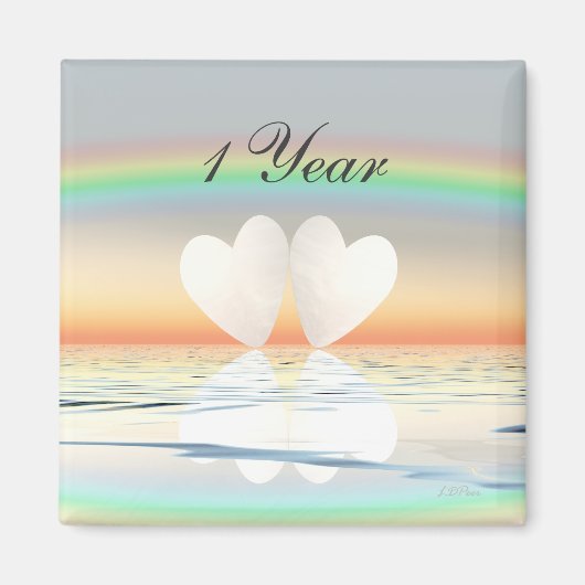 1周年記念紙ハート マグネット (正面)