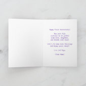 1周年記念結婚が紫の虹彩を願うエレガント カード (内部)