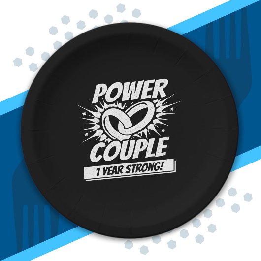 1周年記念結婚したカップル1年強 ペーパープレート
