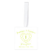 1周年記念結婚の写真のカスタムペリドット キューブオーナメント (正面)