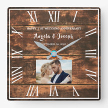 1周年記念結婚の木製写真枠