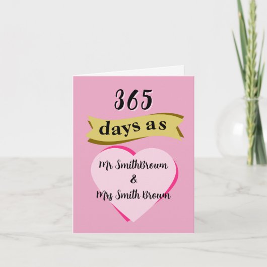 1周年記念結婚カード紙第1 カード (正面)