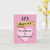 1周年記念結婚カード紙第1 カード (黄色い花)