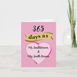 1周年記念結婚カード紙第1 カード