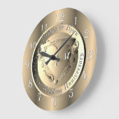 1周年記念結婚ゴールデンメダリオン ラージ壁時計 (傾斜)