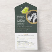 1周年記念結婚ディナーペリドット輪食 オールインワン招待状 (内側)