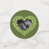 1周年記念結婚ハートグリーンフォト コンフェッティ (スモール正面)