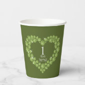 1周年記念結婚ハート写真ペリドット 紙コップ (裏面)