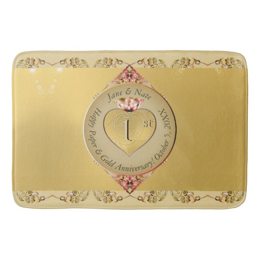 1周年記念結婚バスマット バスマット (正面)