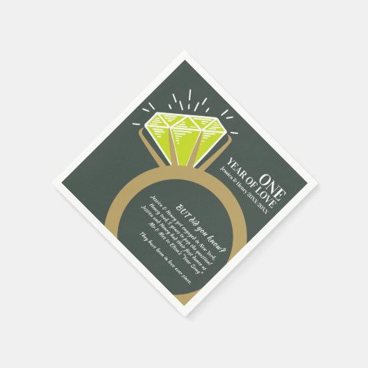 1周年記念結婚パーティーがおもしろい事実を周回する スタンダードカクテルナプキン (角)